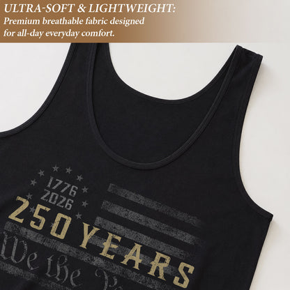 We The People 250 Years Tank Top Women 1776-2026 Vintage Patriotic US Flag Shirt
